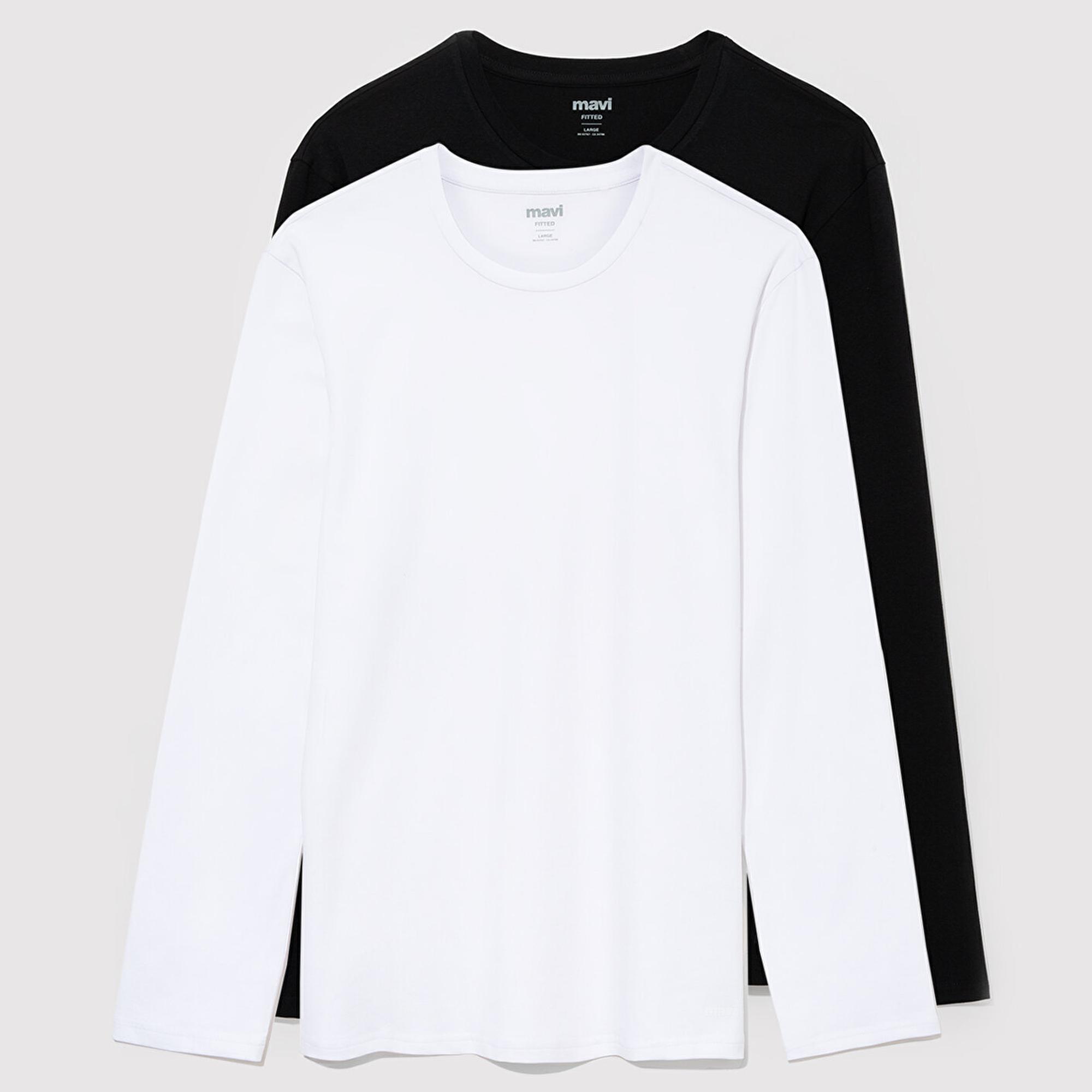 Mavi 2li Erkek Basic Tişört Fitted / Vücuda Oturan Kesim 0612314-620