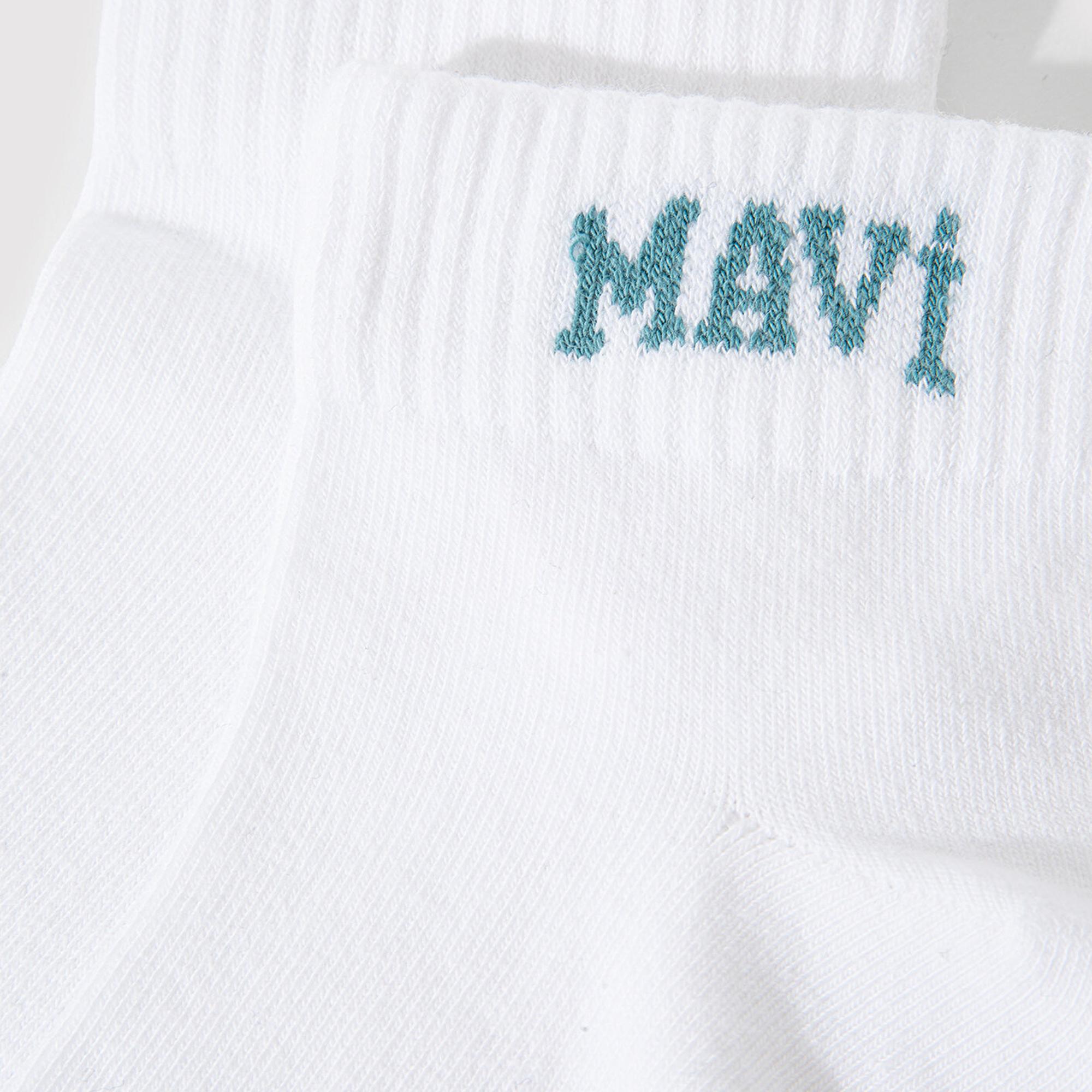 Mavi Mavi Logo Detaylı Beyaz Patik Çorap 1912785-20843