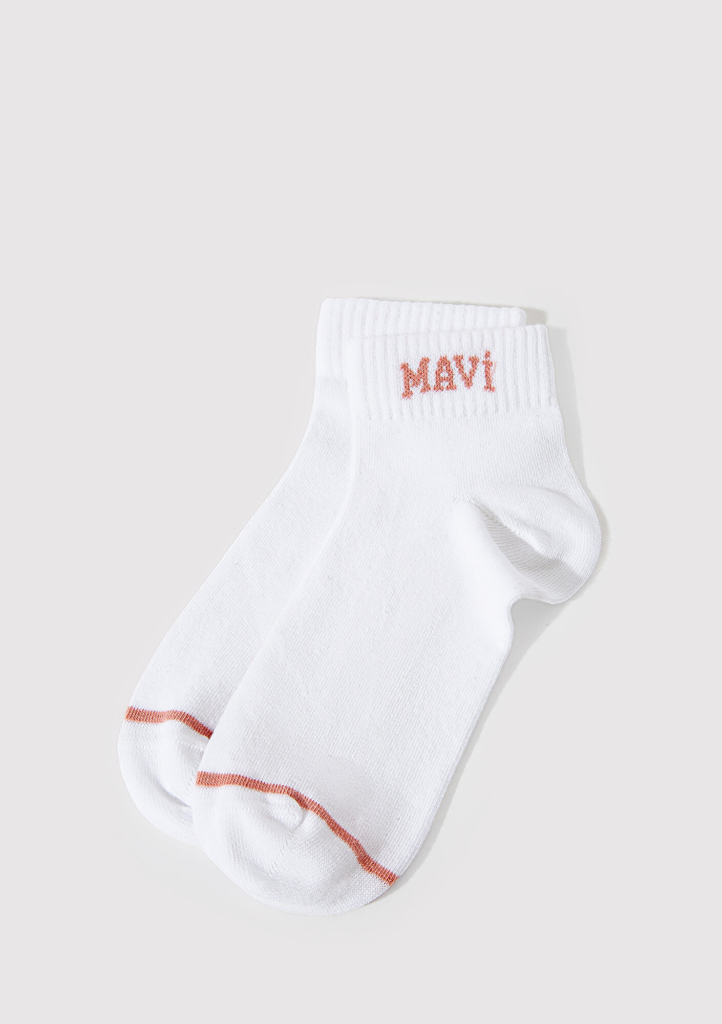  Mavi Mavi Logo Detaylı Beyaz Patik Çorap 1912785-20454