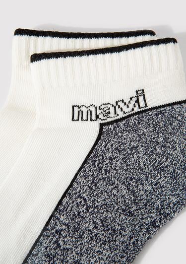  Mavi Beyaz Patik Çorap 0911604-622