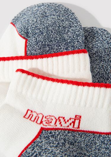  Mavi Mavi Logo Detaylı Beyaz Patik Çorap 0911604-620