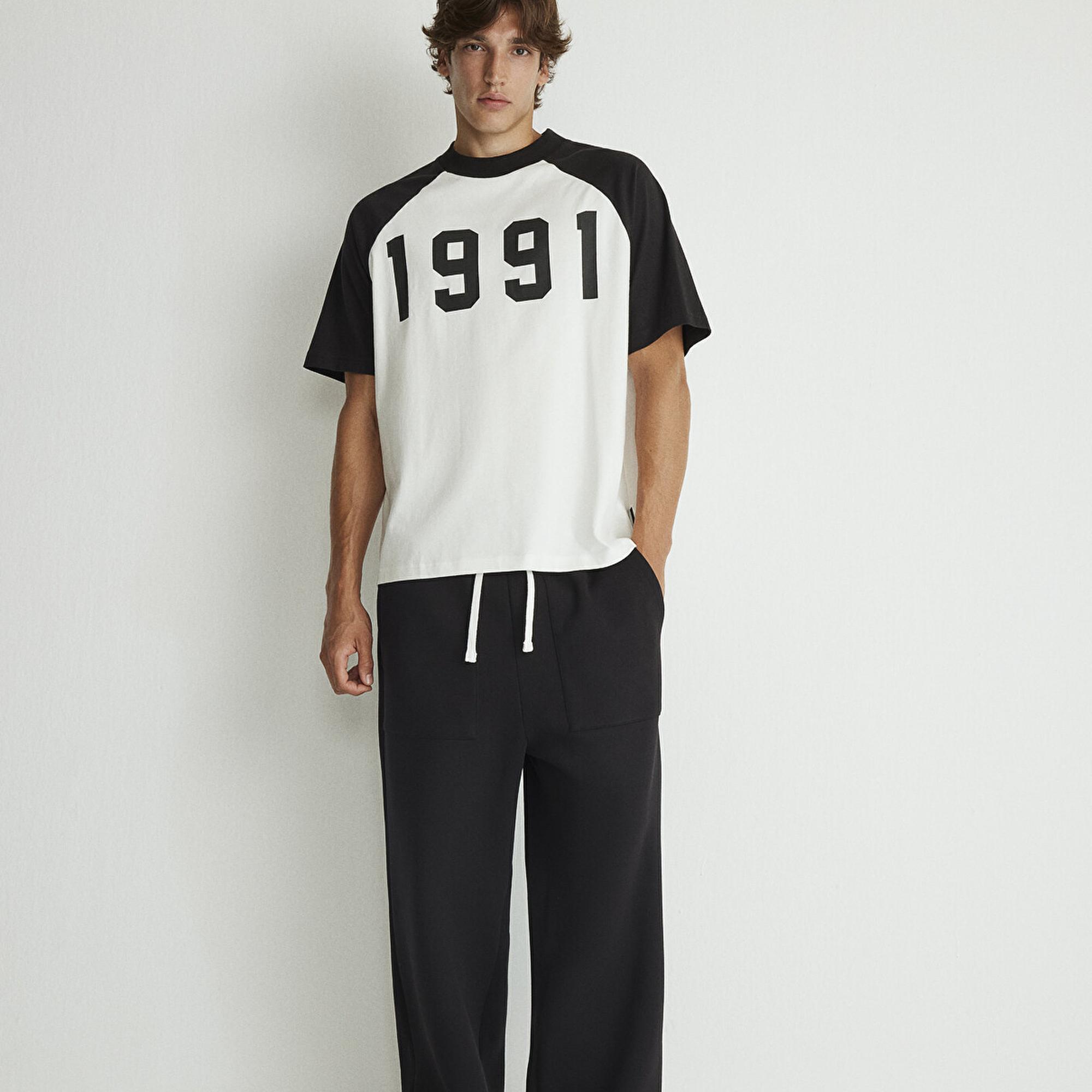 Mavi Geniş Paça Siyah Basic Eşofman Altı 0010338-900