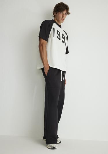  Mavi Geniş Paça Siyah Basic Eşofman Altı 0010338-900