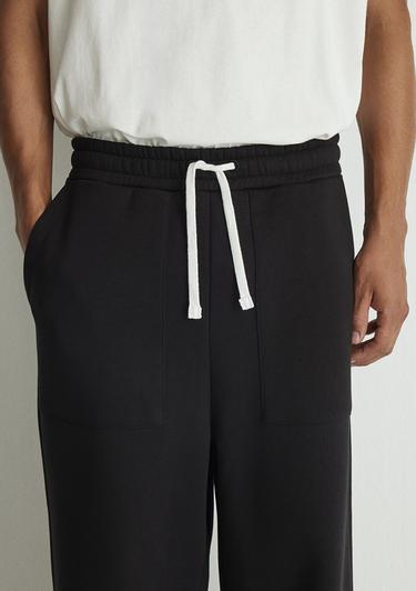  Mavi Geniş Paça Siyah Basic Eşofman Altı 0010338-900