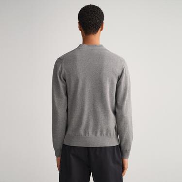  Gant Erkek Gri Regular Fit Düğmeli Yaka Hırka