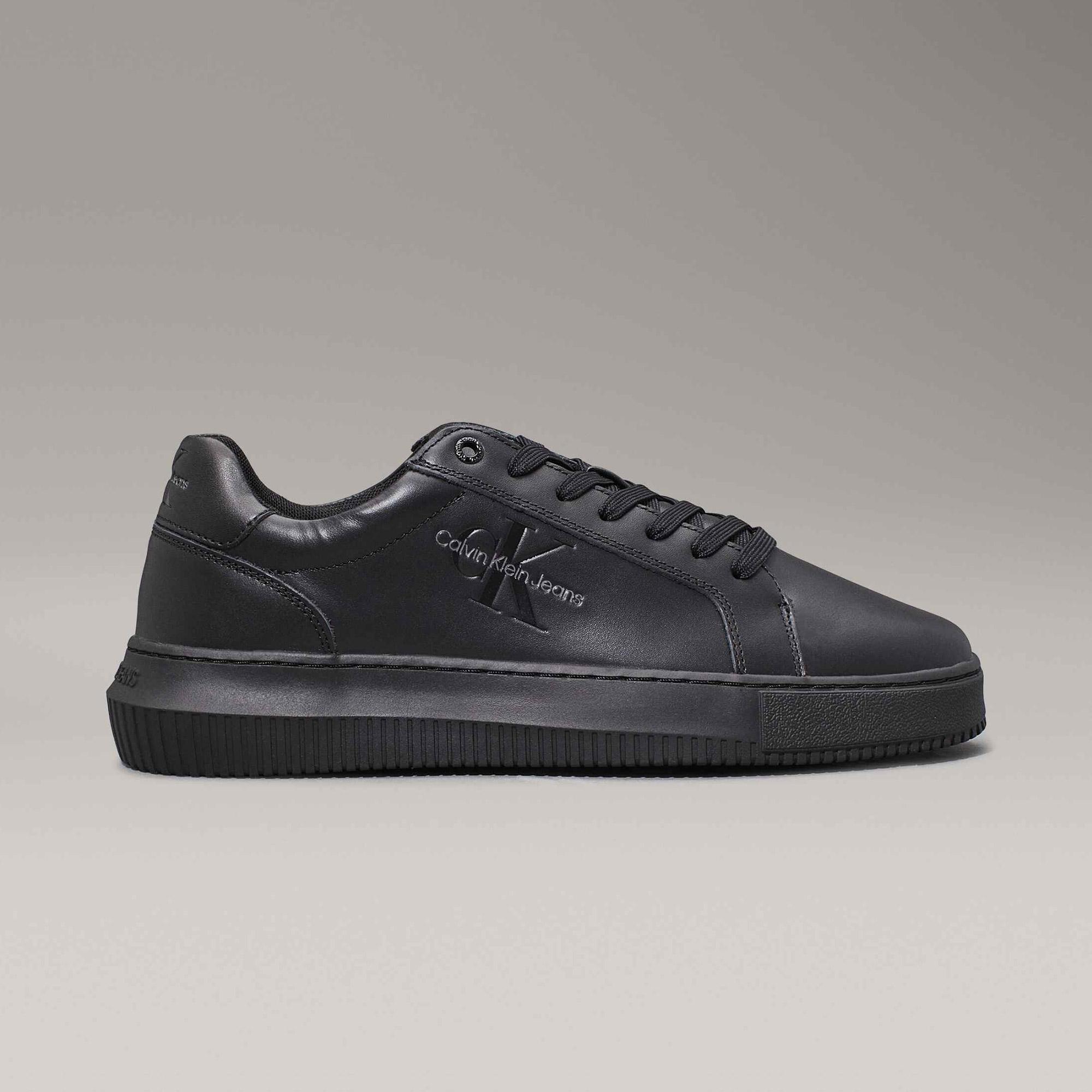 Calvin Klein Jeans Chunky Cupsole Mono Leather Erkek Siyah Sneaker