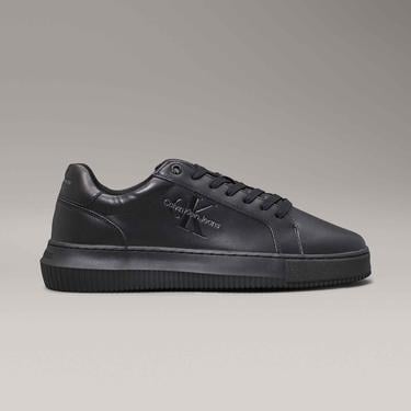  Calvin Klein Jeans Chunky Cupsole Mono Leather Erkek Siyah Sneaker
