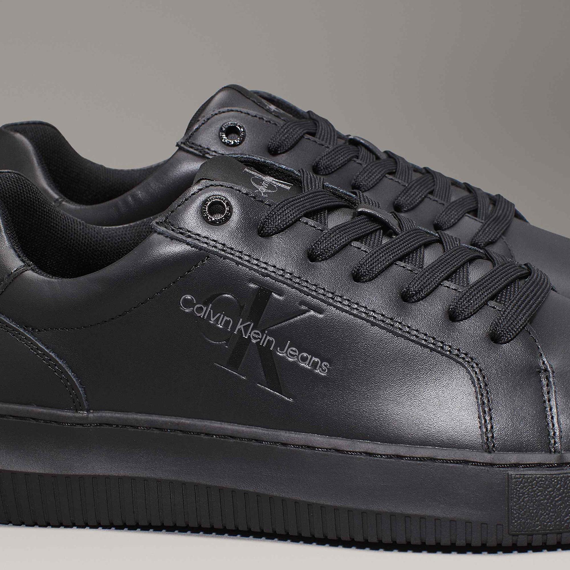 Calvin Klein Jeans Chunky Cupsole Mono Leather Erkek Siyah Sneaker