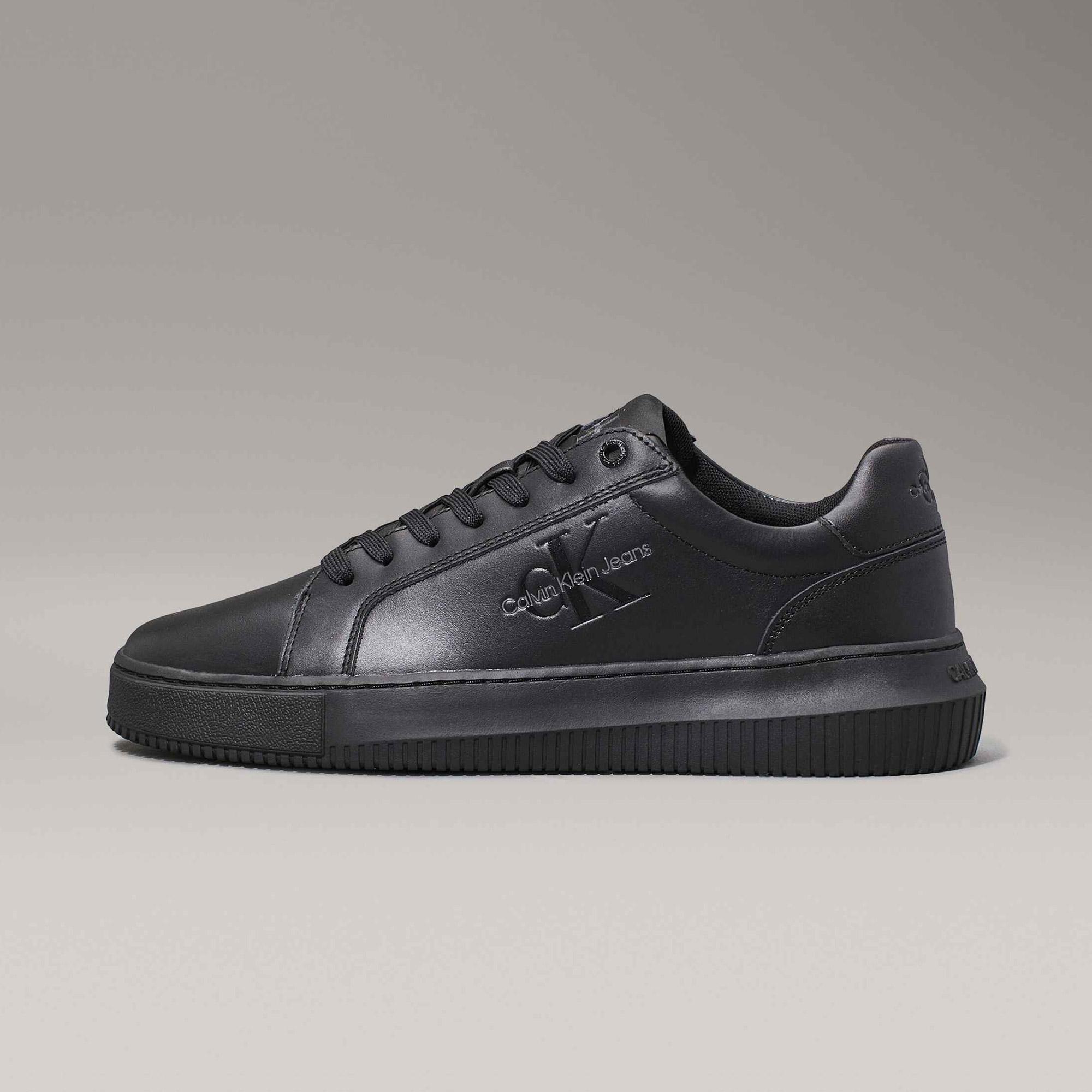 Calvin Klein Jeans Chunky Cupsole Mono Leather Erkek Siyah Sneaker