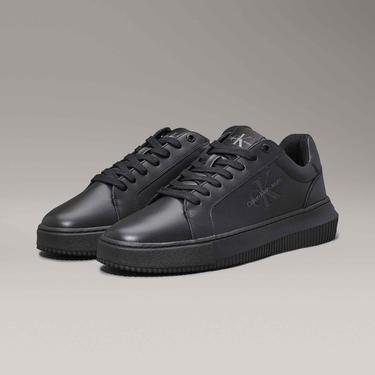  Calvin Klein Jeans Chunky Cupsole Mono Leather Erkek Siyah Sneaker