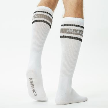  Converse Chuck Taylor Crew 2'li Unisex Beyaz/Gri Çorap