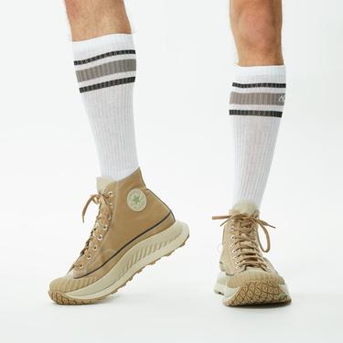  Converse Chuck Taylor Crew 2'li Unisex Beyaz/Gri Çorap