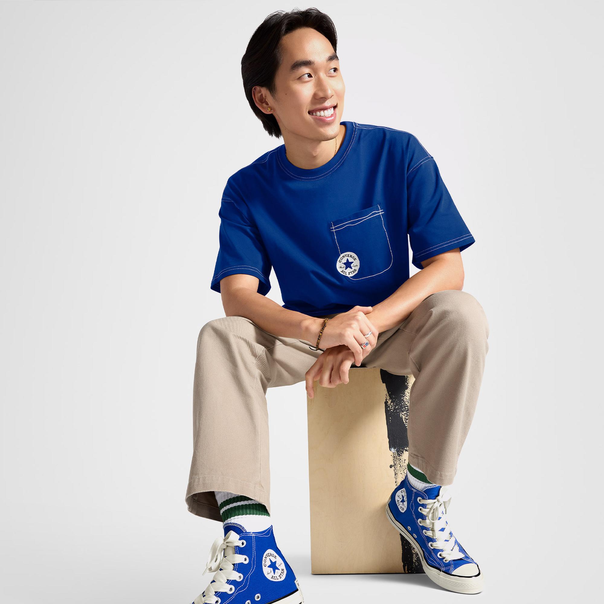 Converse Erkek Mavi T-Shirt