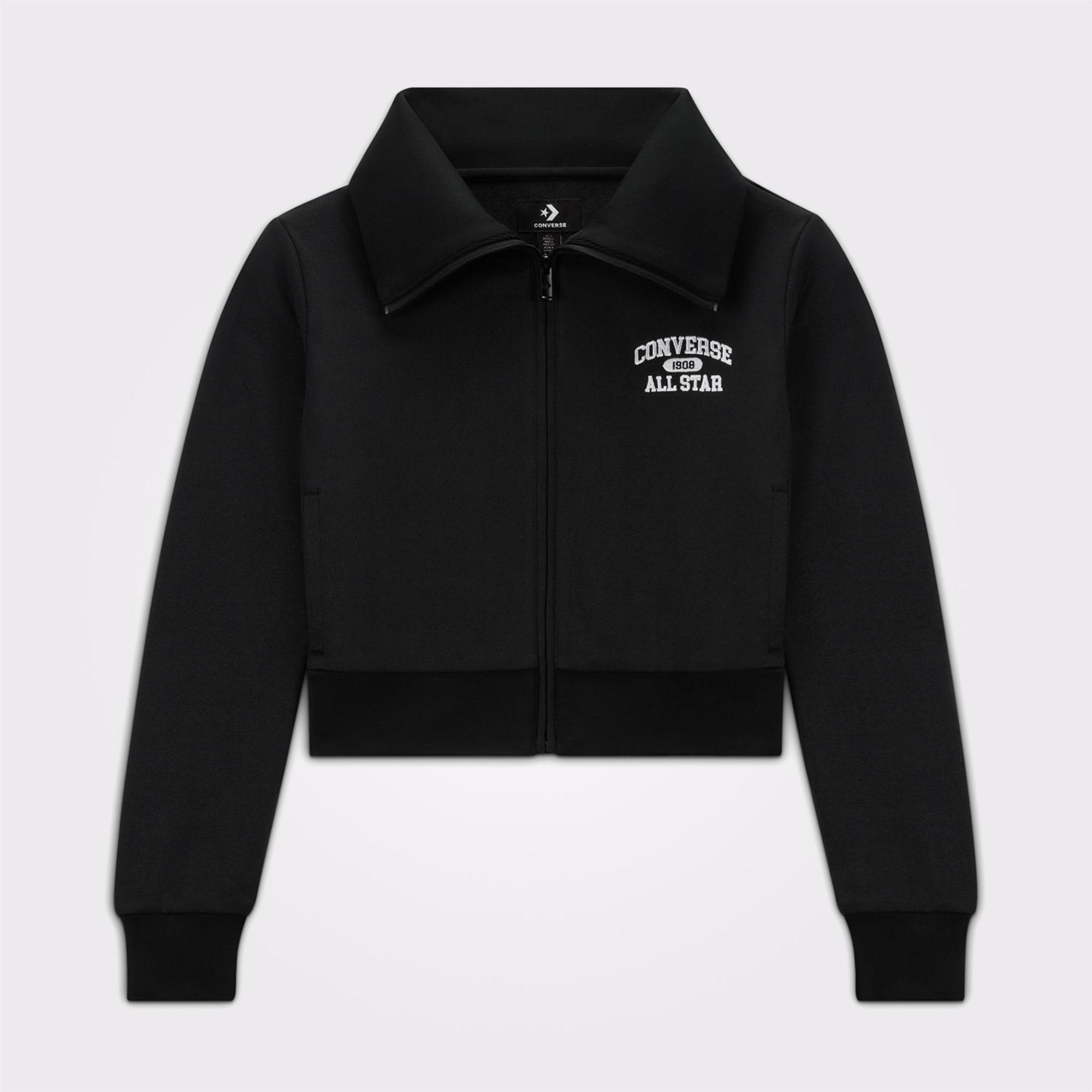 Converse Kadın Fermuarlı Siyah Eşofman Üstü