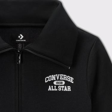  Converse Kadın Fermuarlı Siyah Eşofman Üstü