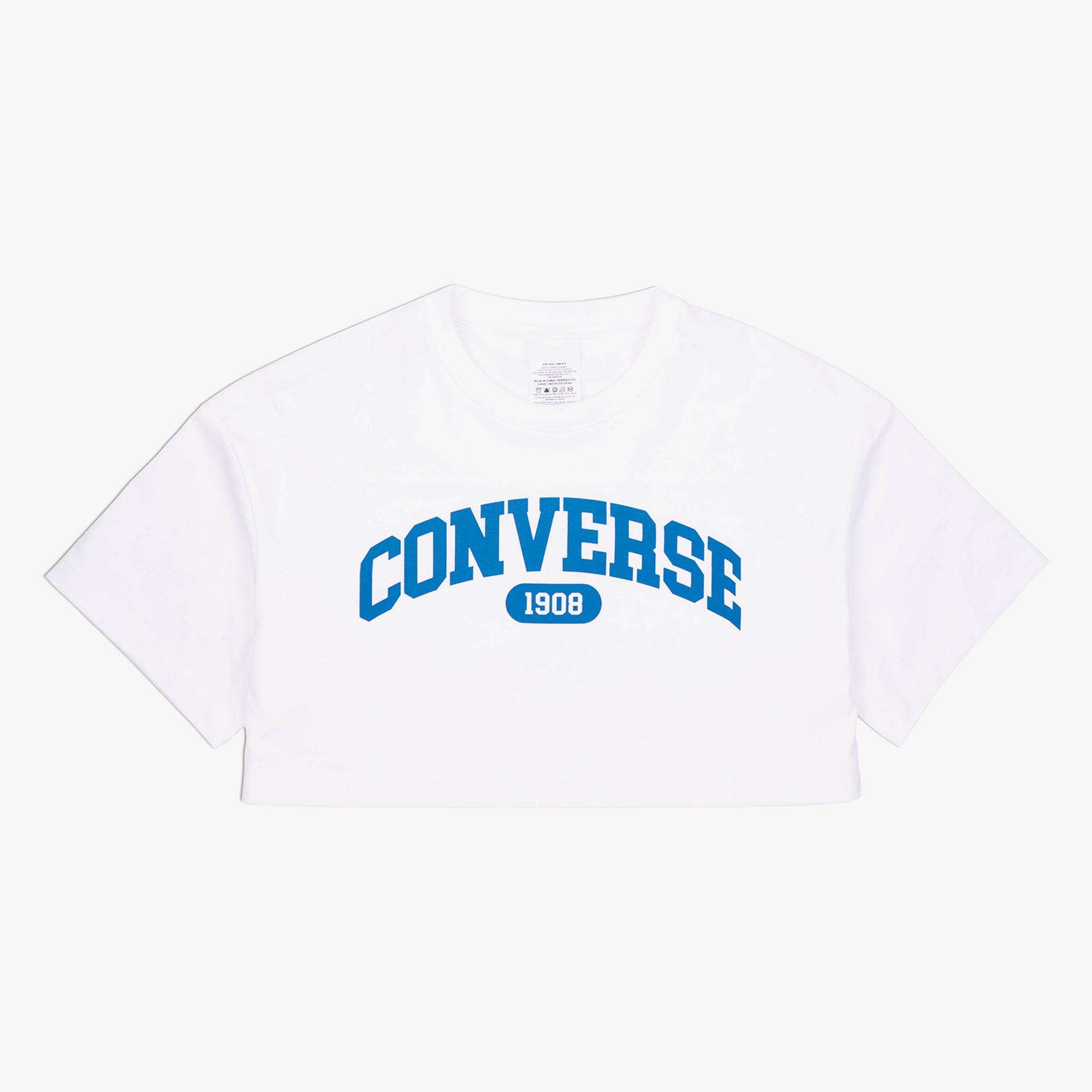 Converse Sporty Cropped Kadın Beyaz T-Shirt