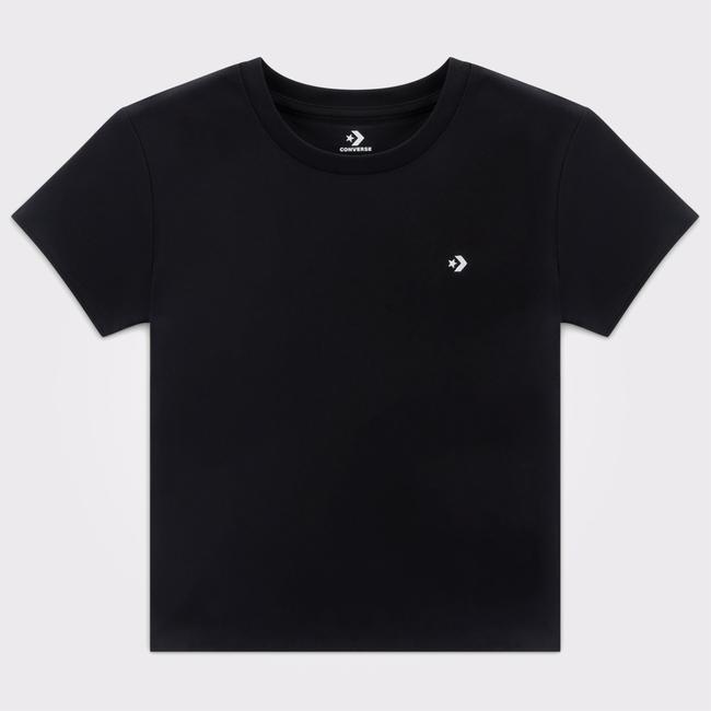  Converse Slim Fit Kadın Siyah T-Shirt