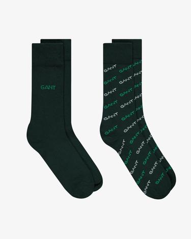 GANT Unisex Yeşil 2'li  Logolu Çorap