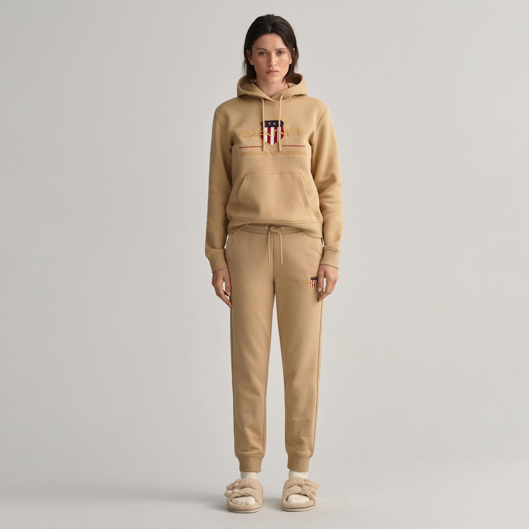 Gant Kadın Bej Slim Fit Logolu Eşofman Altı