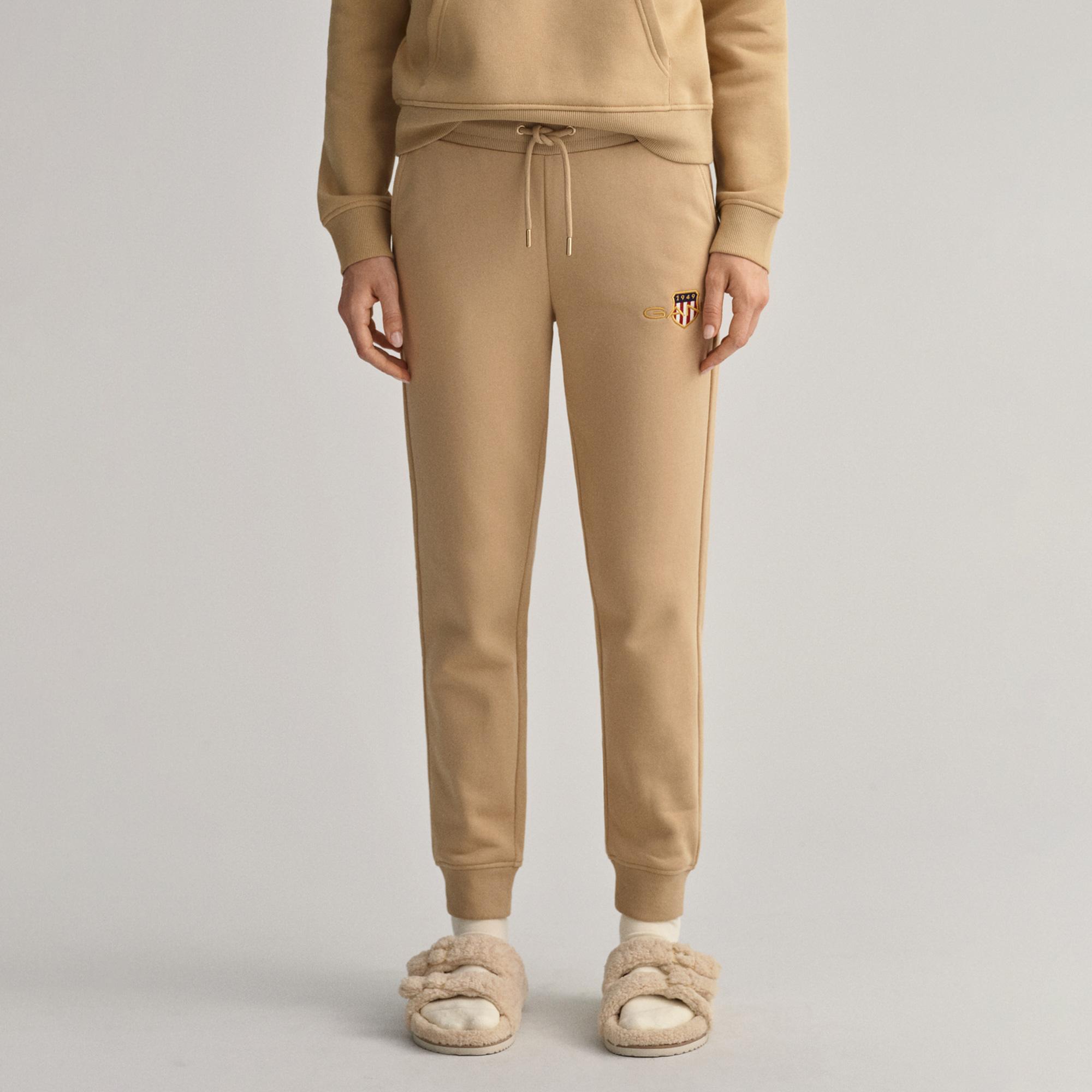 Gant Kadın Bej Slim Fit Logolu Eşofman Altı