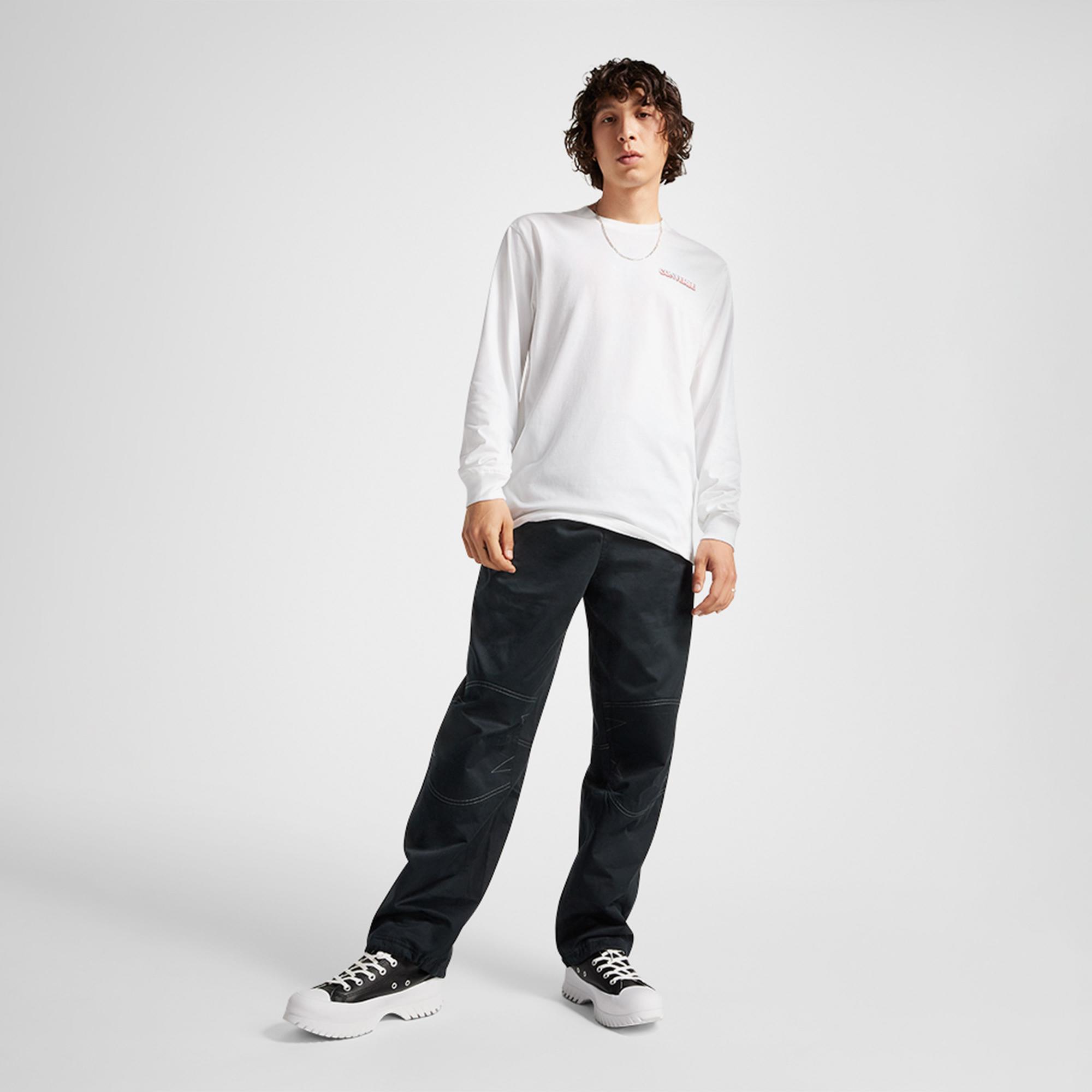 Converse Winter Vibes Ls Graphic Erkek Beyaz Sweatshirt