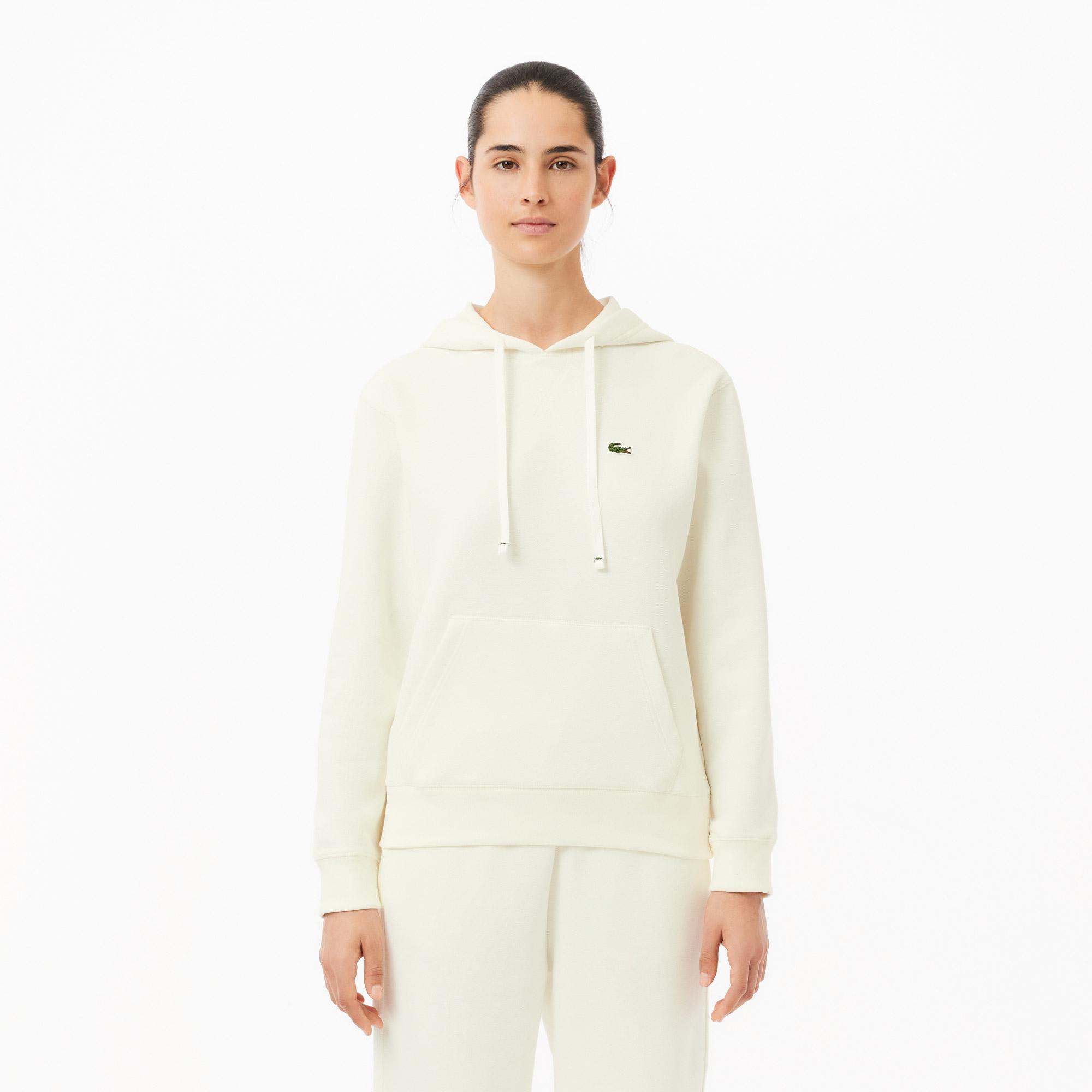 Kadın Regular Fit Kapüşonlu Beyaz Sweatshirt