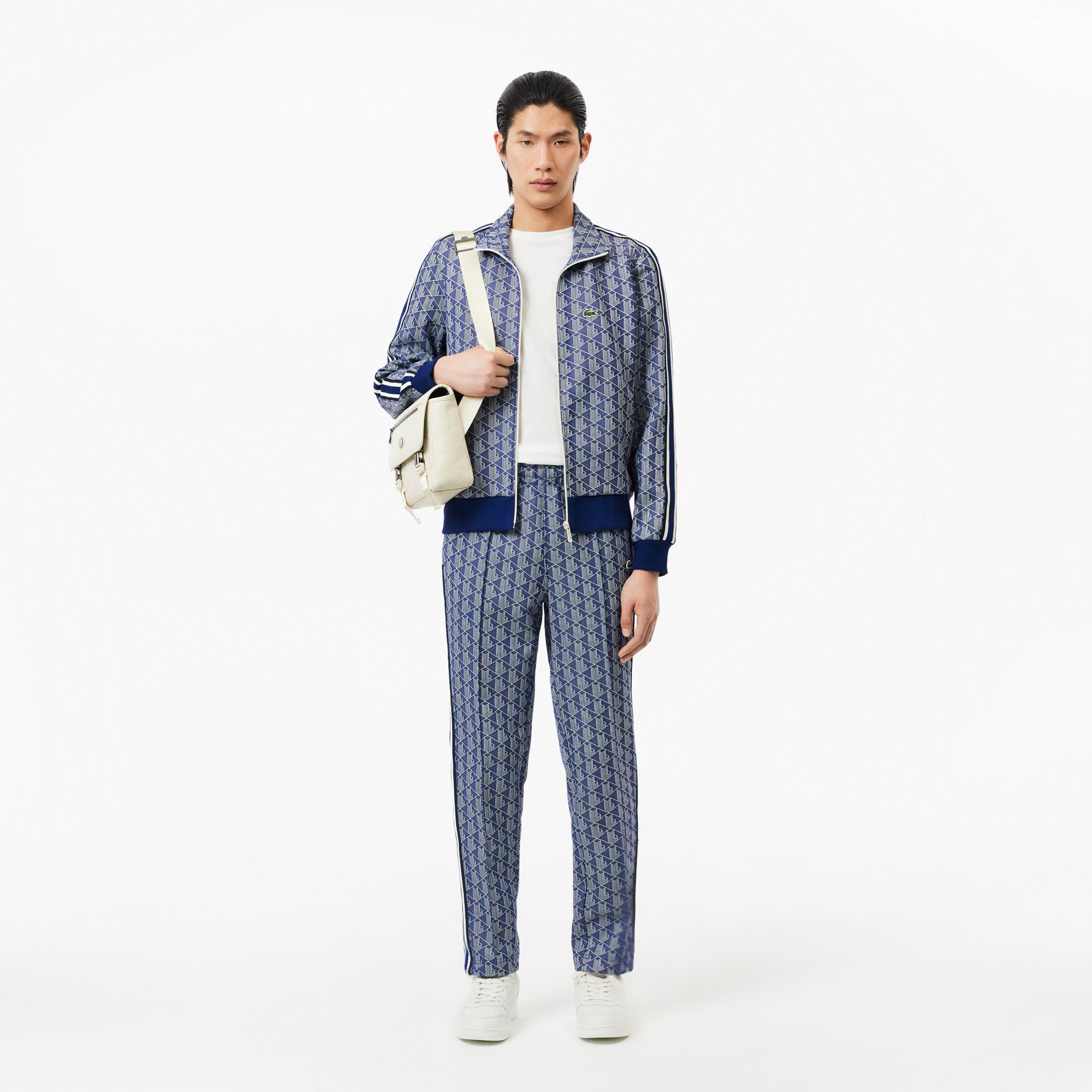 Erkek Regular Fit Monogram Lacivert Eşofman Altı