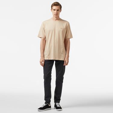  Erkek Loose Fit Bisiklet Yaka Bej T-Shirt