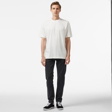  Erkek Loose Fit Bisiklet Yaka Beyaz T-Shirt