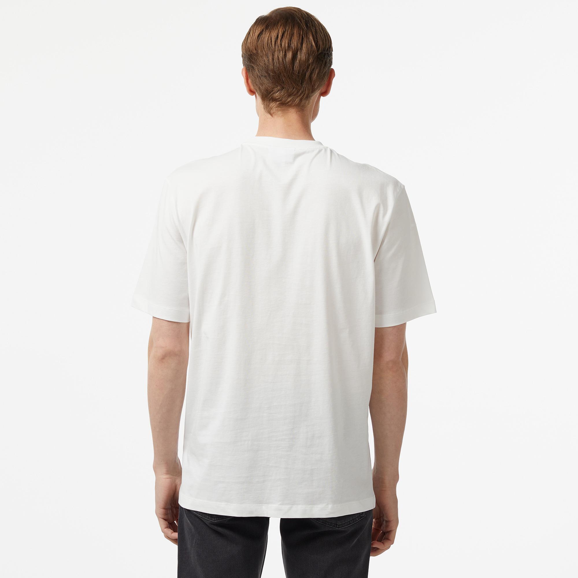 Erkek Loose Fit Bisiklet Yaka Beyaz T-Shirt