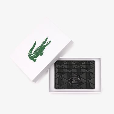  Lacoste Erkek Monogramlı Siyah Kartlık