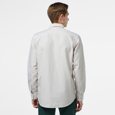  Erkek Slim Fit Düğmeli Yaka Gri Gömlek