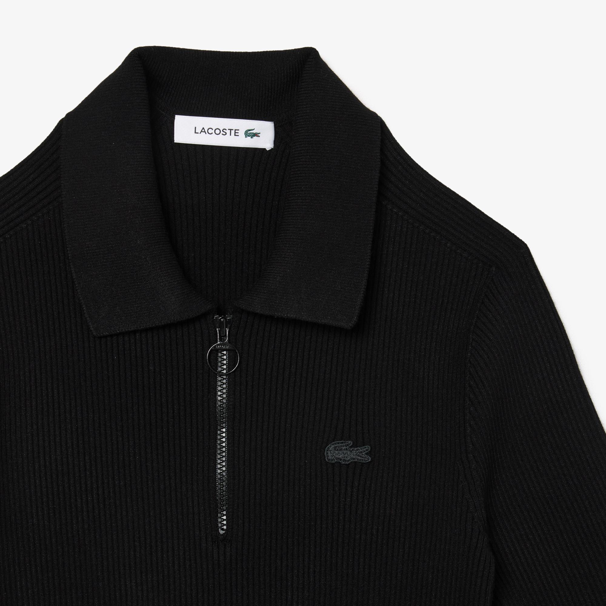 Kadın Slim Fit Kısa Kollu Polo Yaka Siyah Elbise