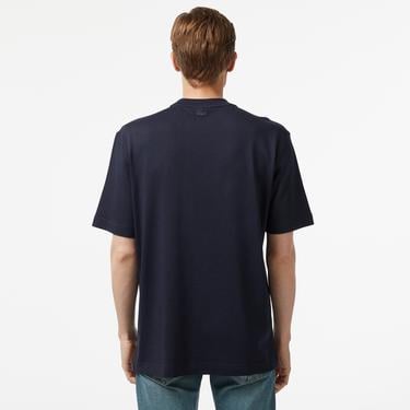  Erkek Regular Fit Bisiklet Yaka Baskılı Lacivert T-Shirt