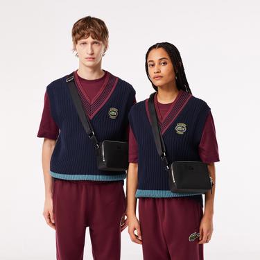  Lacoste Erkek Deri Siyah Omuz Çantası