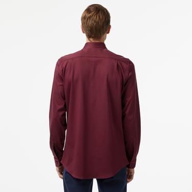  Erkek Slim Fit Bordo Gömlek