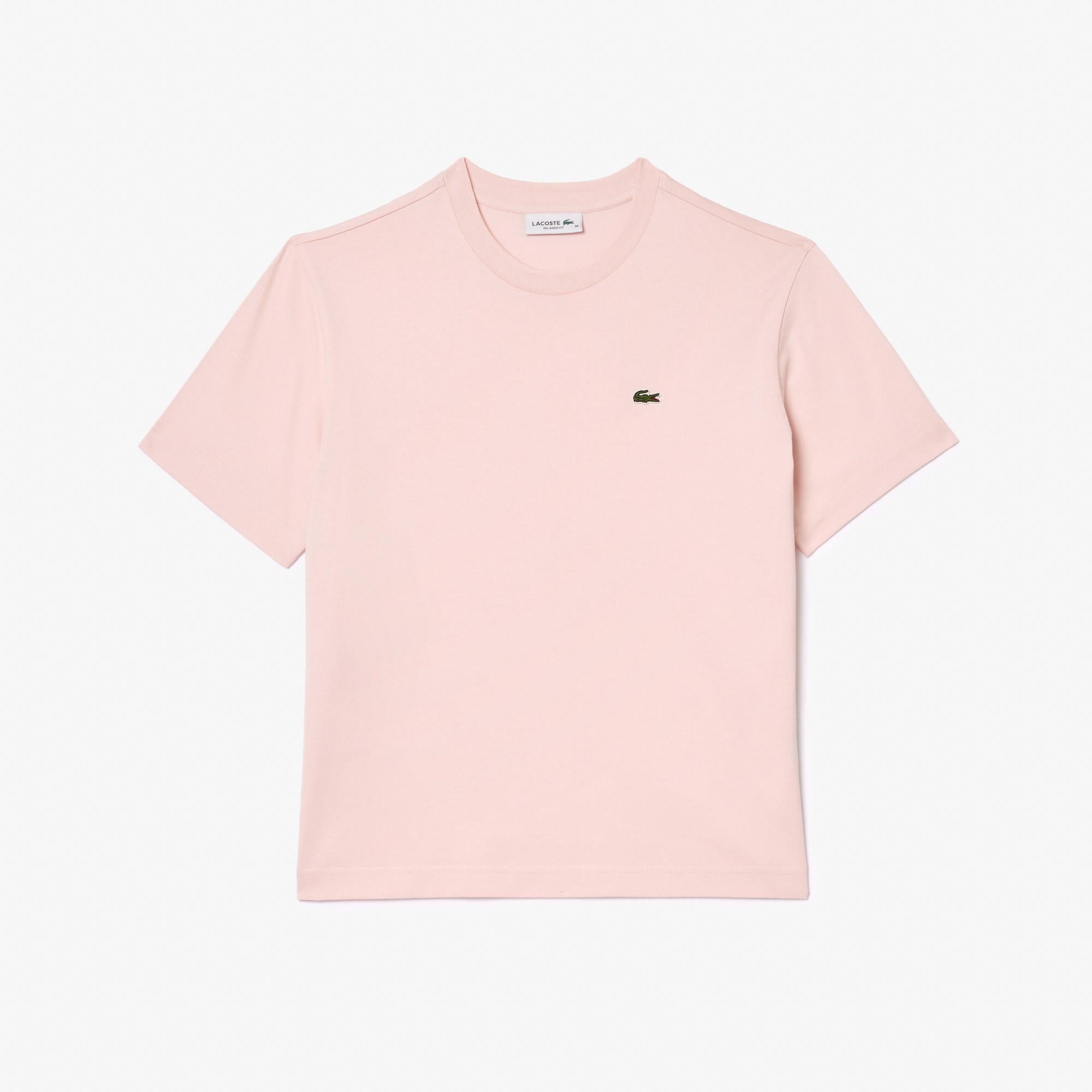 Lacoste Kadın Relaxed Fit Bisiklet Yaka Pembe T-Shirt