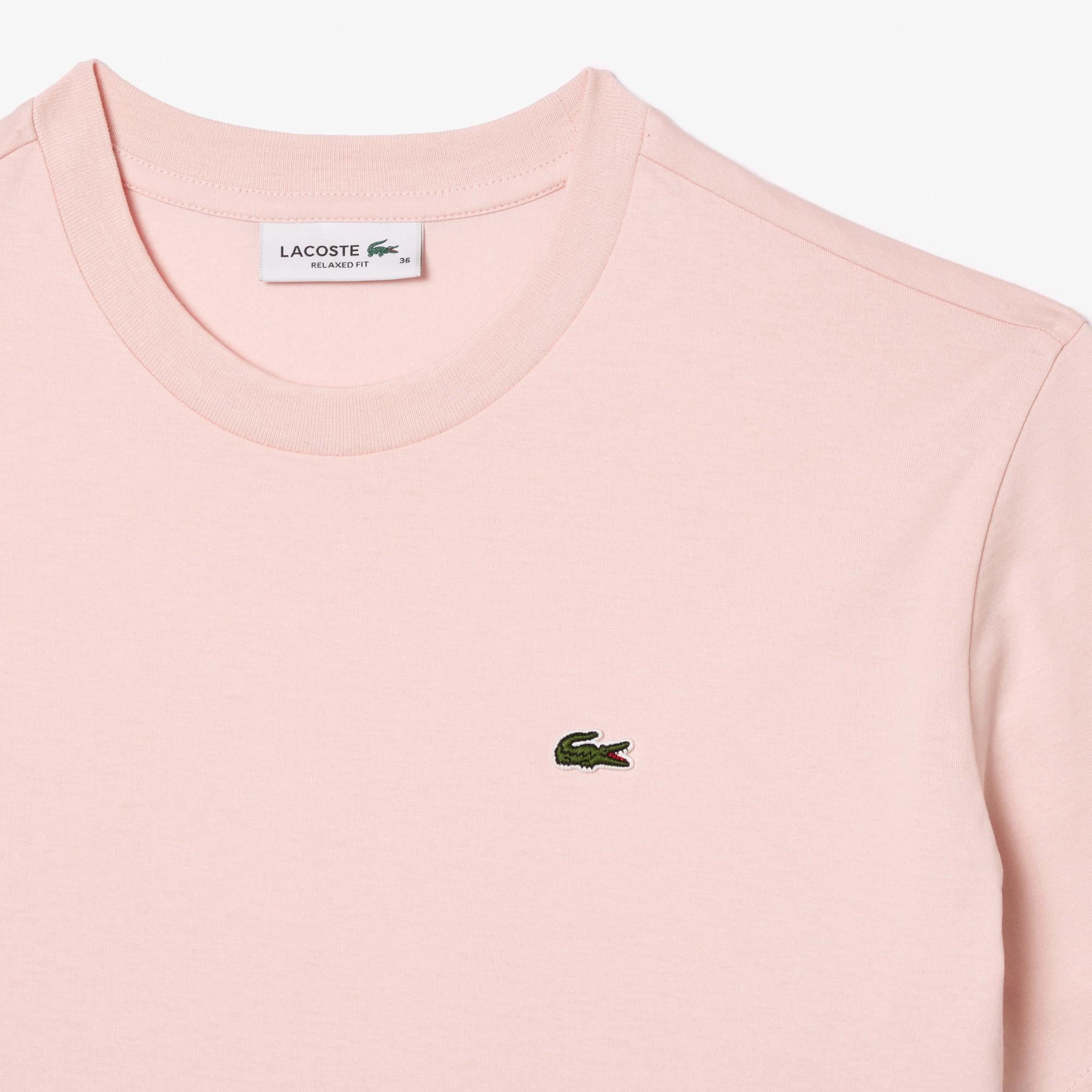 Lacoste Kadın Relaxed Fit Bisiklet Yaka Pembe T-Shirt