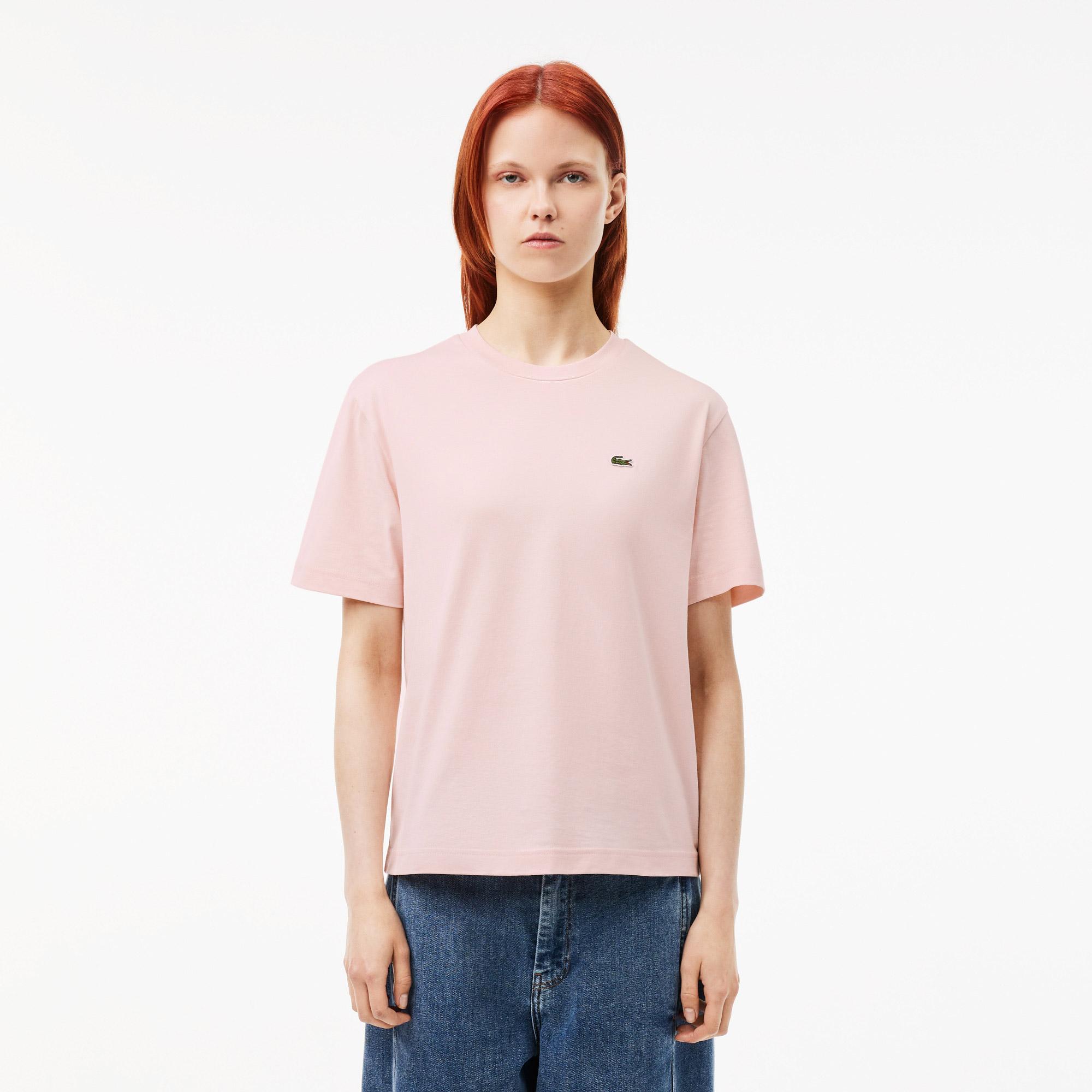 Lacoste Kadın Relaxed Fit Bisiklet Yaka Pembe T-Shirt