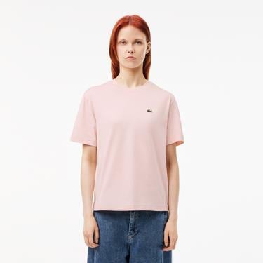  Lacoste Kadın Relaxed Fit Bisiklet Yaka Pembe T-Shirt