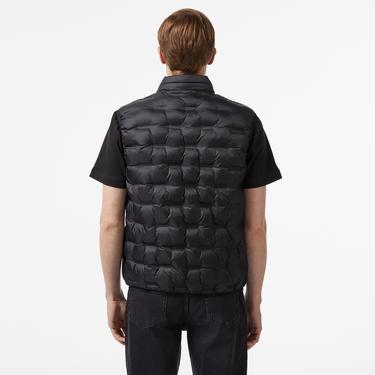  Erkek Kapüşonlu Kapitone Siyah Yelek