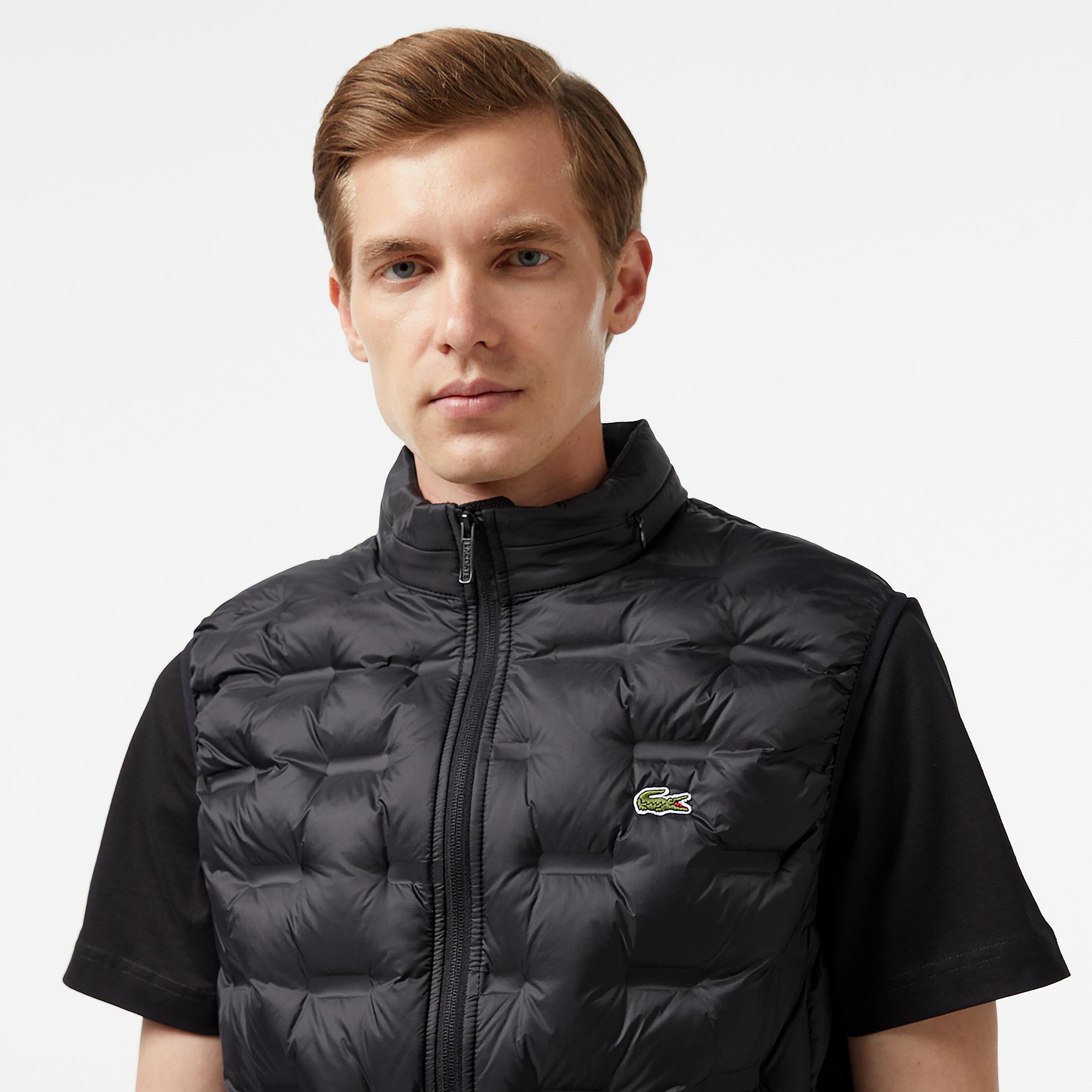 Erkek Kapüşonlu Kapitone Siyah Yelek