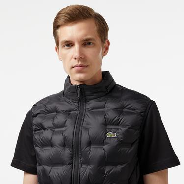  Erkek Kapüşonlu Kapitone Siyah Yelek