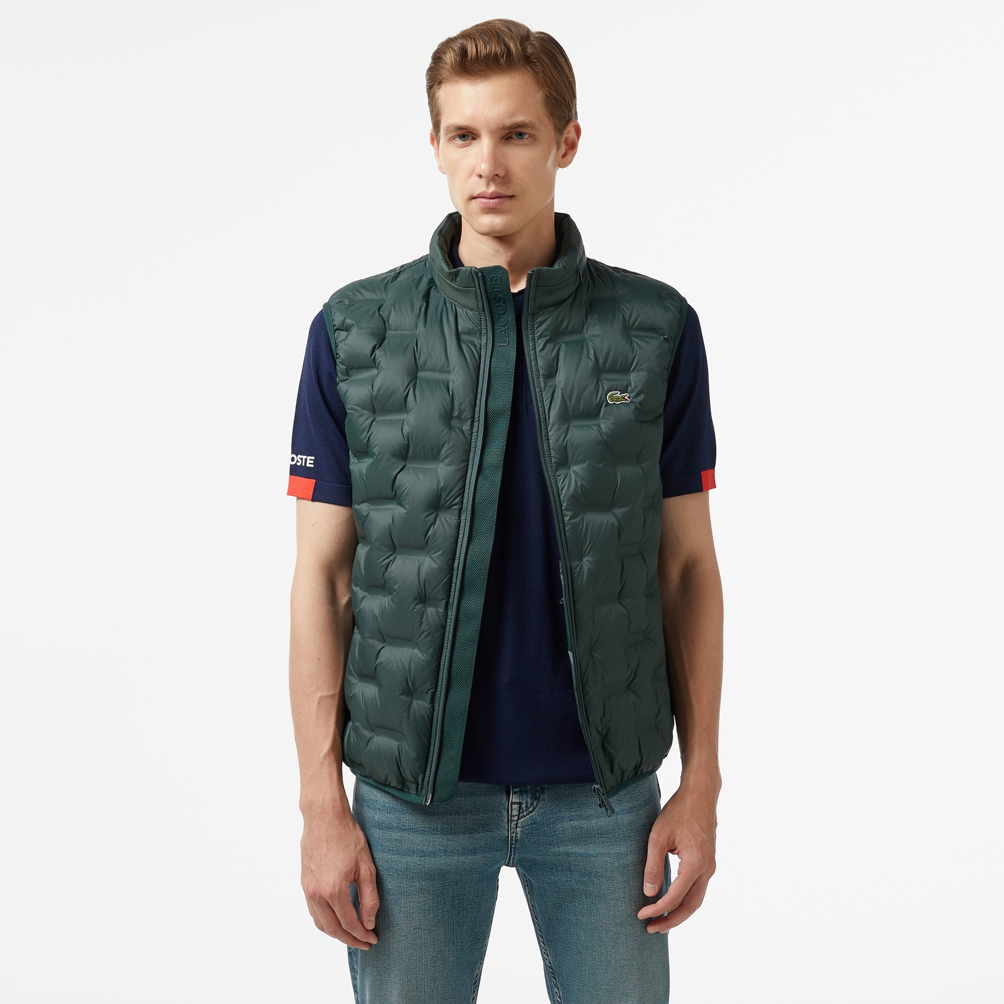  Erkek Kapüşonlu Kapitone Koyu Yeşil Yelek