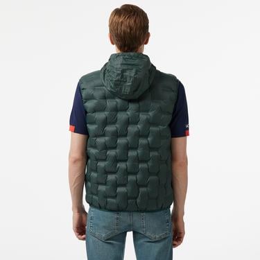  Erkek Kapüşonlu Kapitone Koyu Yeşil Yelek