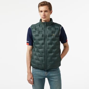  Erkek Kapüşonlu Kapitone Koyu Yeşil Yelek