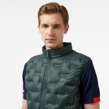  Erkek Kapüşonlu Kapitone Koyu Yeşil Yelek