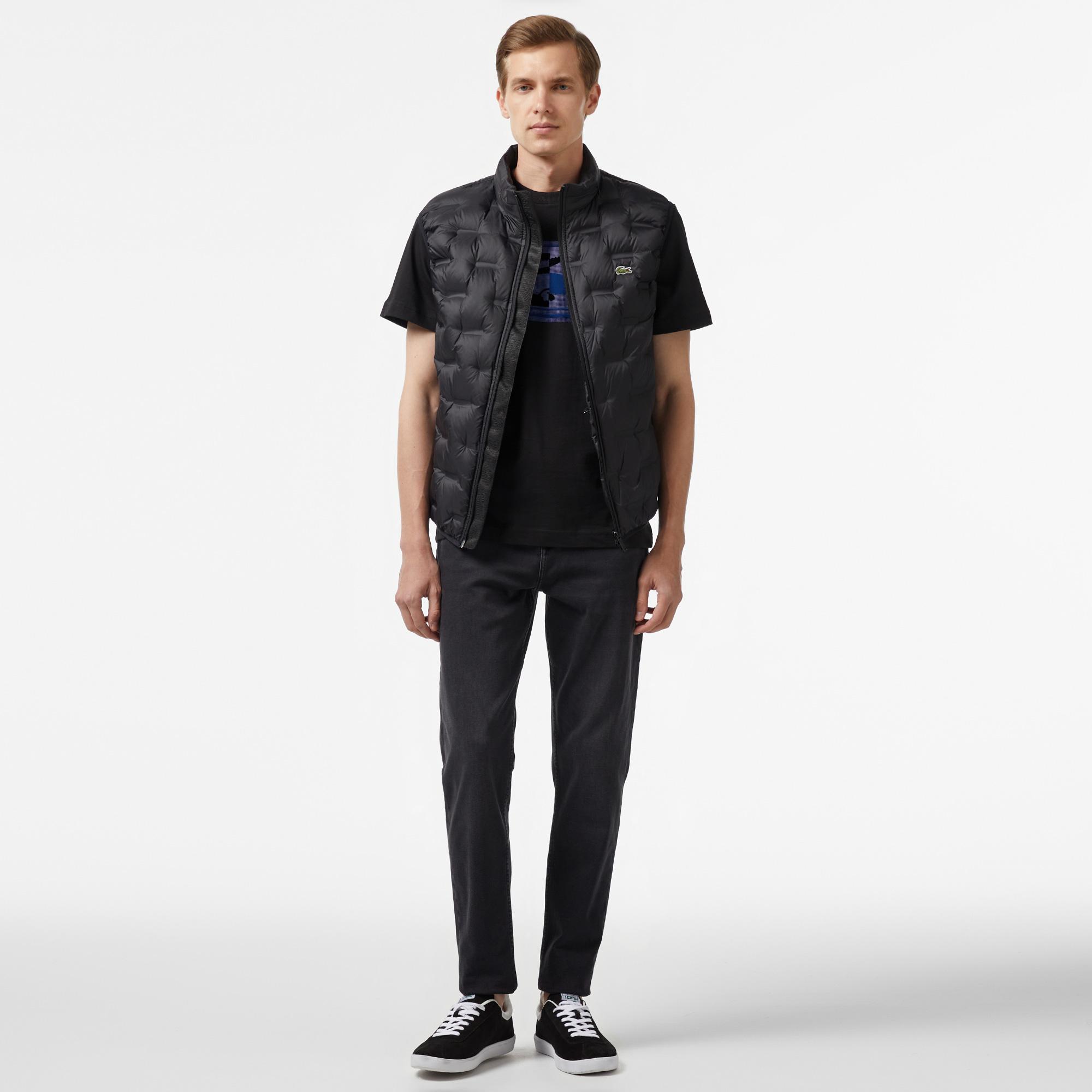 Erkek Kapüşonlu Kapitone Siyah Yelek