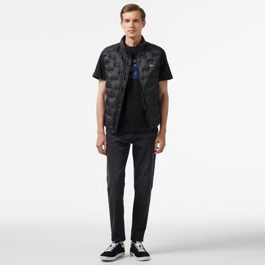  Erkek Kapüşonlu Kapitone Siyah Yelek