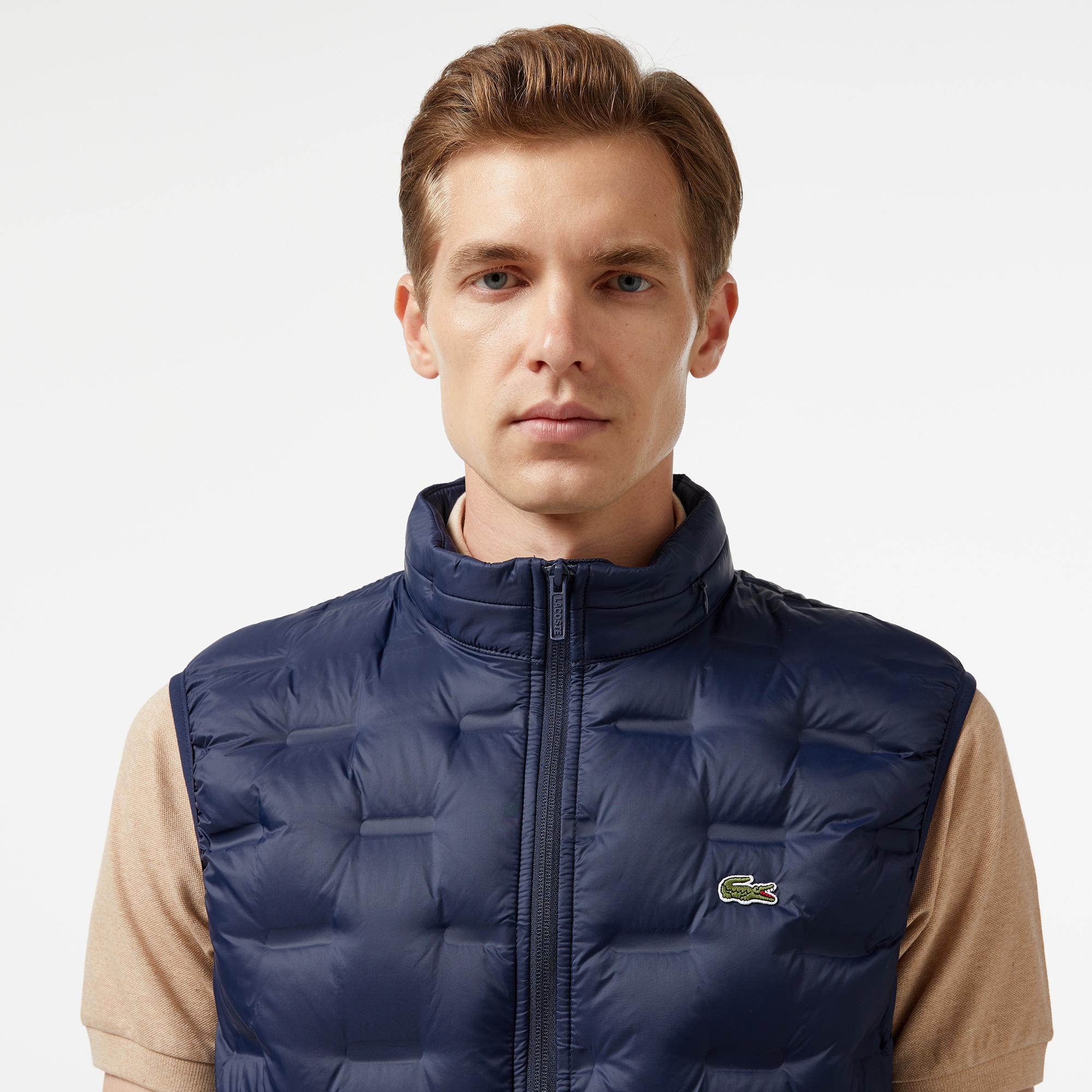 Erkek Kapüşonlu Kapitone Lacivert Yelek